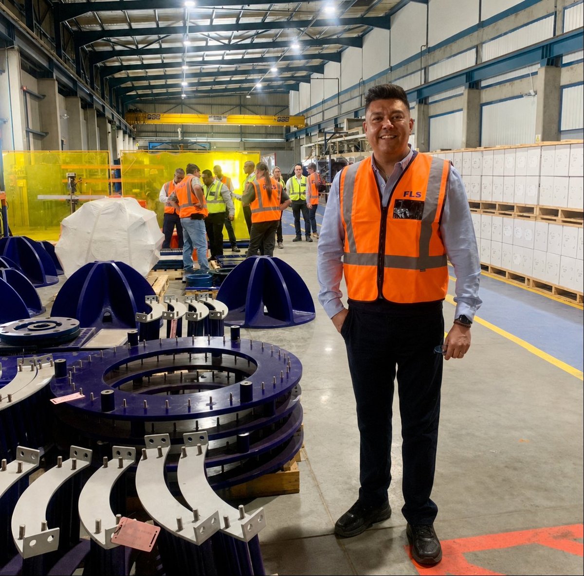 Yathin Soni in a mining equipment services workshop